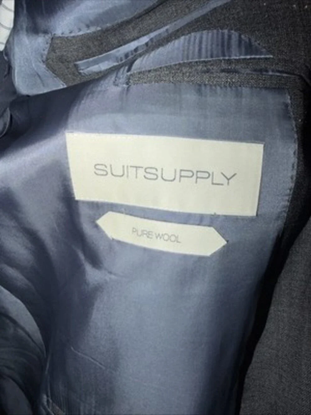 SuitSupply Lazio VBC Tropical Wool Suit Gray 44R FLAW READ